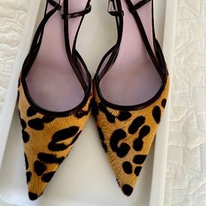 Boden leopard kitten heel sling backs, 9.